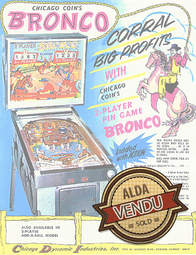 Flipper Bronco chez Alda.fr