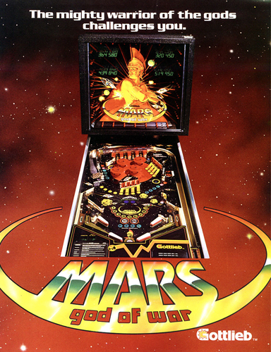 Flipper de collection Mars God of Warde Gottlieb chez Alda-jeux.fr